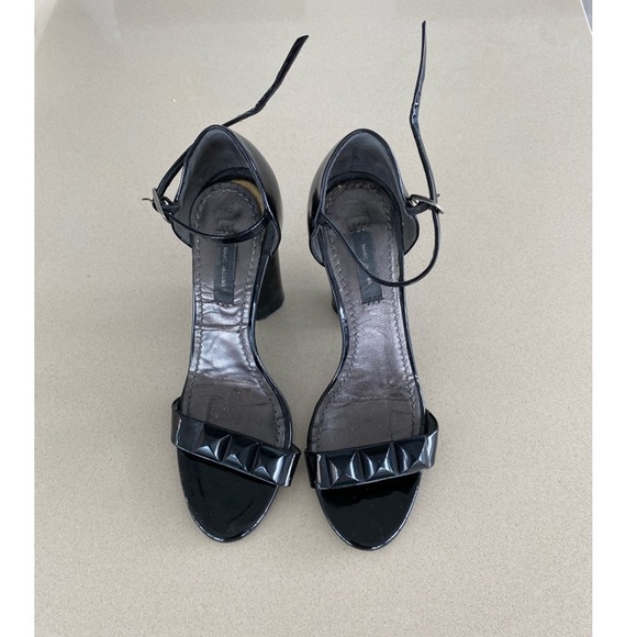 Marc Jacobs Block Heel Black Patent Leather 7.5 - Picture 6 of 7